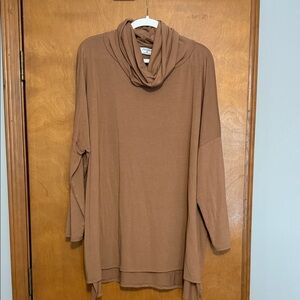 Zenana Camel/Brown Cowl Neck Sweater